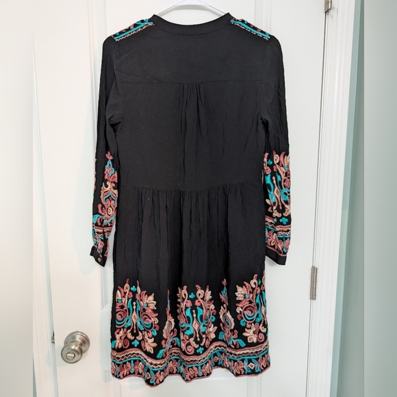 Floreat by Anthropologie, Size S, Embroidered Long Sleeve Dress, Boho, Pockets! - Picture 4 of 5